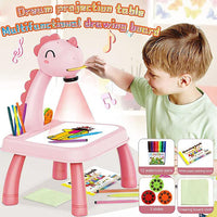 Kids Projection Drawing Board LED Projector Painting & Writing Table