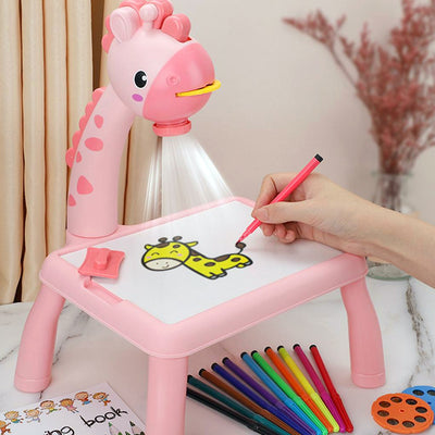Kids Projection Drawing Board LED Projector Painting & Writing Table